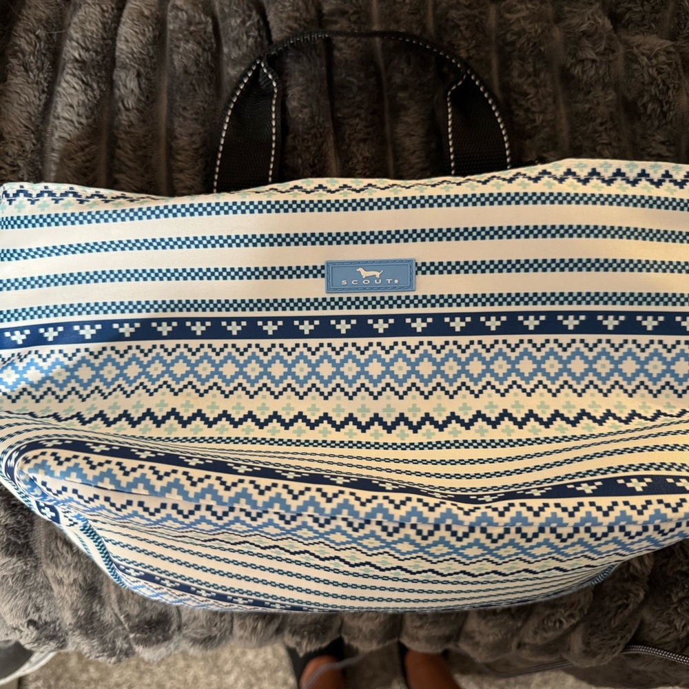Scout Blue and White Geometric Mini Bag